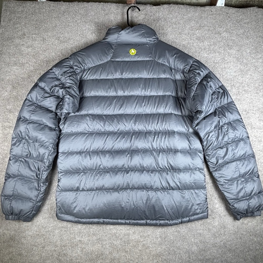 Marmot 800 Fill Down Puffer Jacket Mens Large Gray Full Zip Goose Down Coat - Picture 9 of 14